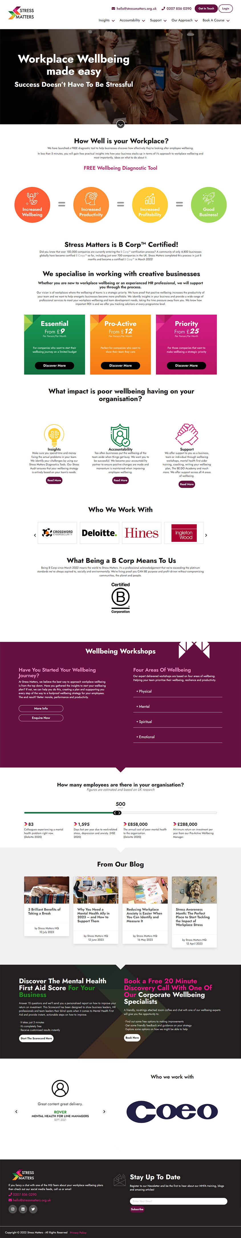 Case Study: Web Design for Stress Matters - Link Digital